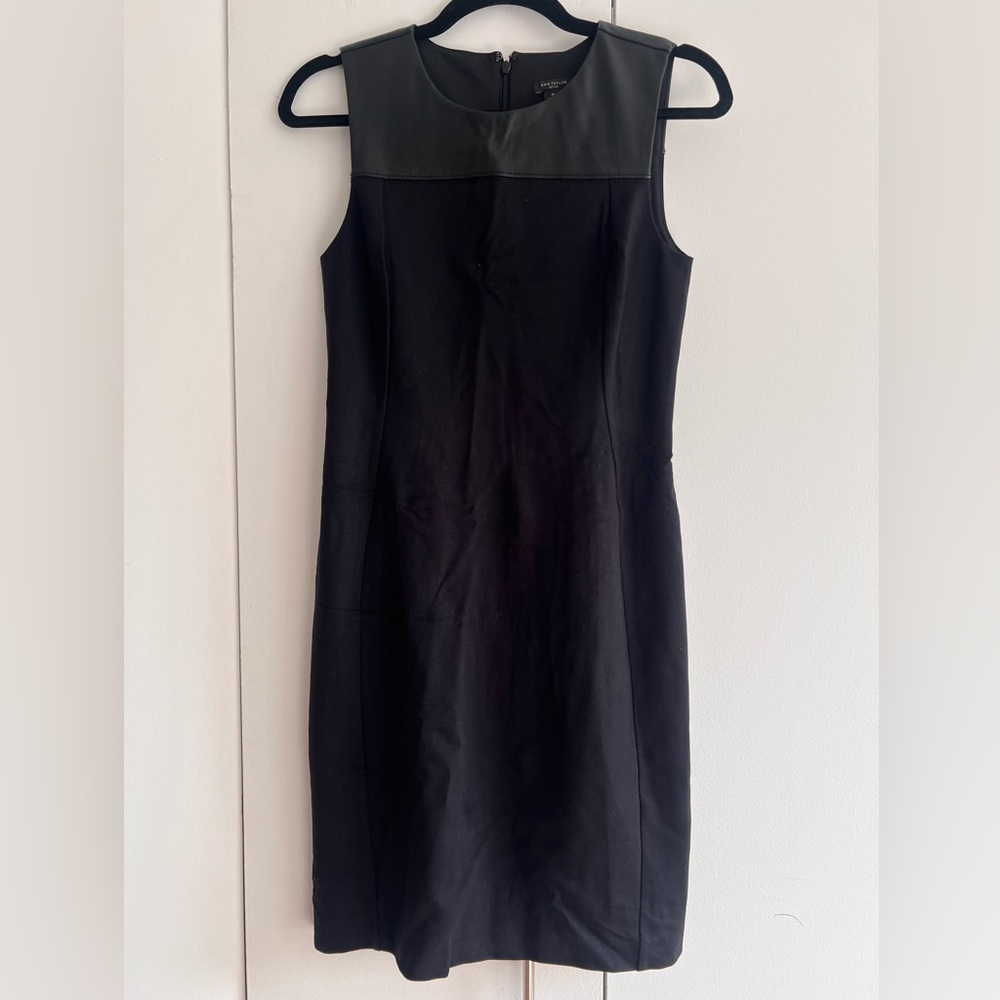 Ann Taylor NWT Black Sheath Cocktail Dress Sleeveless Crew Neck Mini